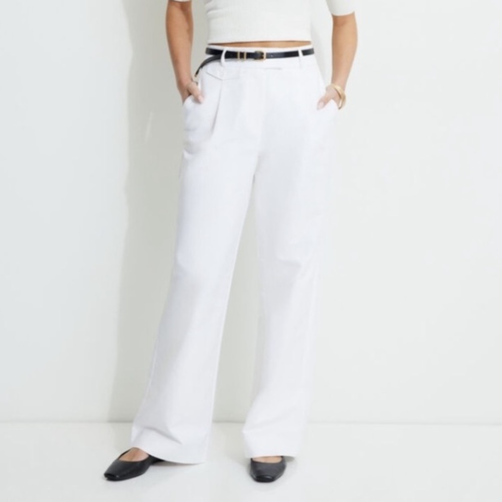 💯 Cotton Pleated Straight Leg Pants